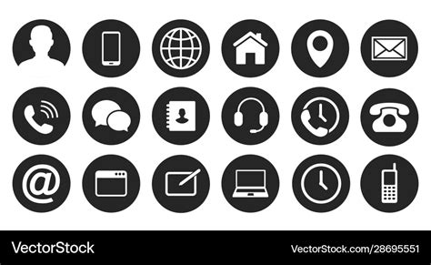 Business Card Contact Information Icons Royalty Free Vector