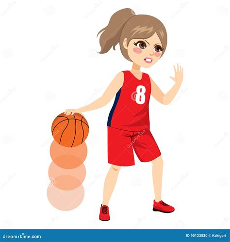 Female Basketball Player Action Stock Vector Illustration Of Woman