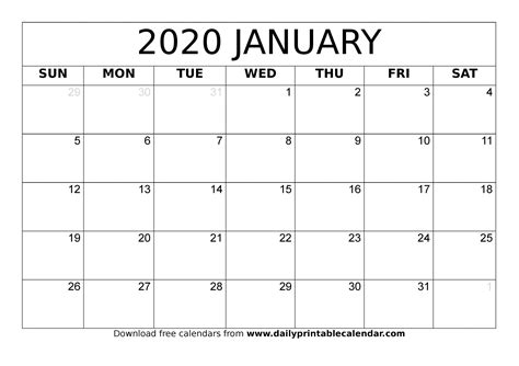 Get 2020 Free Printable Attendance Calendars Calendar Printables Free