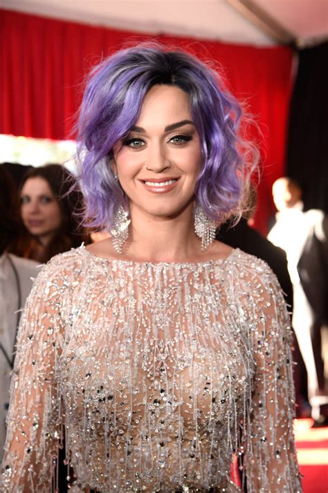 Katy Perrys Purple Lob At The Grammys 2015 Popsugar Beauty