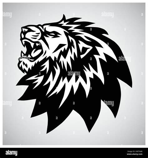 Angry Lion Head Roaring Logo Vector Mascot Stock Vector Image Art Alamy