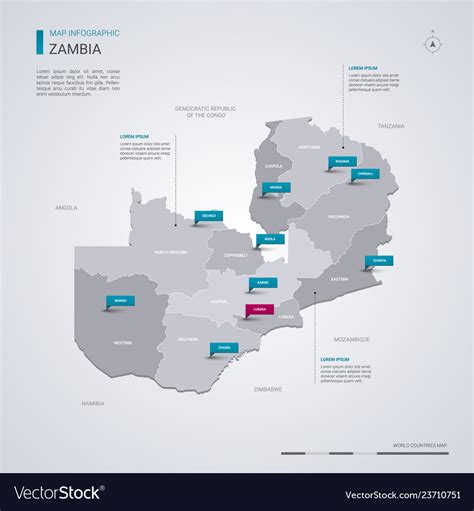 Zambia Map With Infographic Elements Pointer Marks