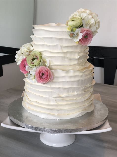 Buttercream Ruffles Wedding Cake Ruffle Wedding Cake Cake