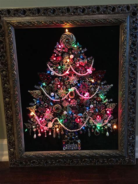 Lighted Jewelry Christmas Tree Made From Old Jewelry Christmas Tree