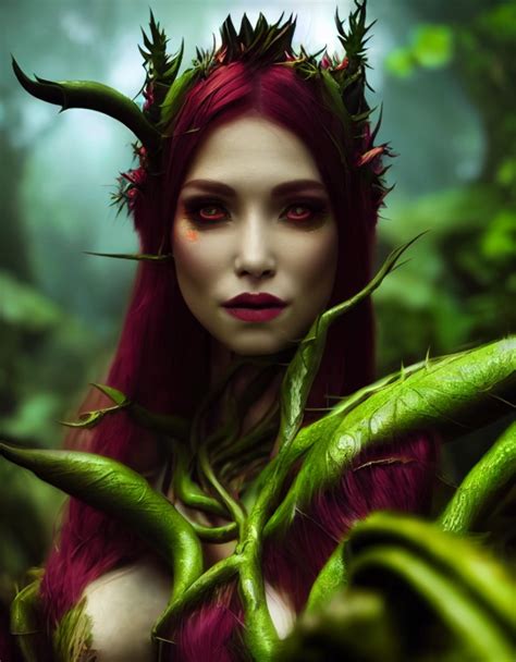 Portrait Of Zyra The Dragon Sorceress From League Of Midjourney