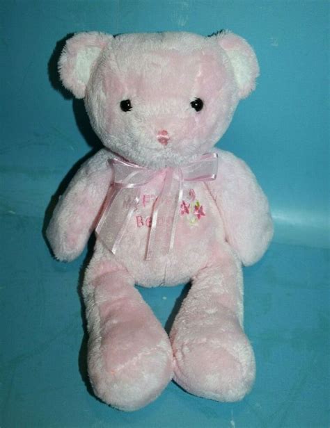 Carters Just One Year My First Teddy Bear 11 Rattle Pink Plush Baby