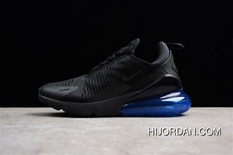 Nike Air Max 270 All Black Blue Bottom Ah8050 009 Women Shoes And Men