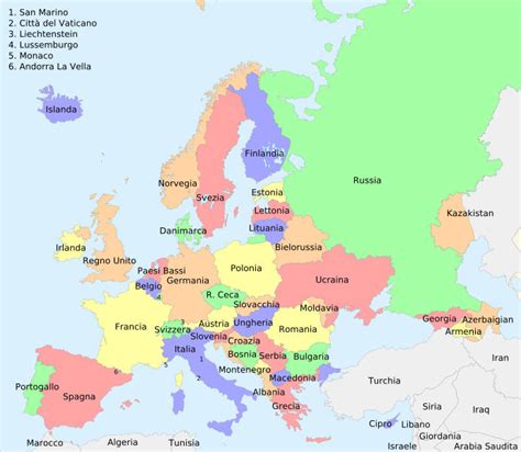 Cartina Geografica Delleuropa Carta Mappa