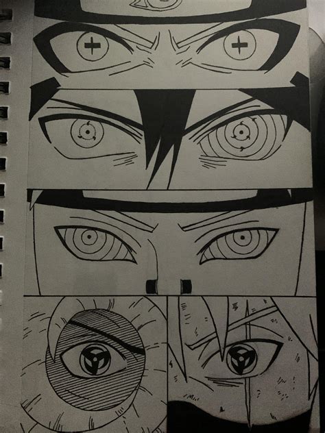 Naruto Eyes Drawing Now You Will Draw In The Eyeballs Of All The