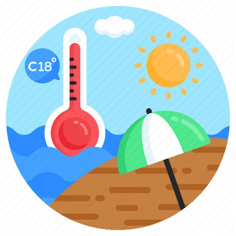 Summer Beach Weather Hot Weather Sunny Weather Sunny Day Icon