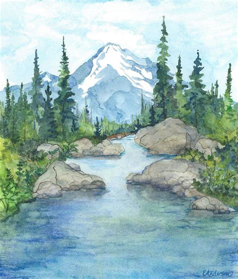 Scenery Drawing For Class 8 With Watercolor For This Tutorial I Used
