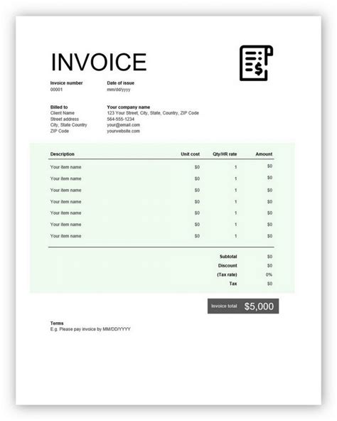 Quickbooks Invoice Templates Free Download