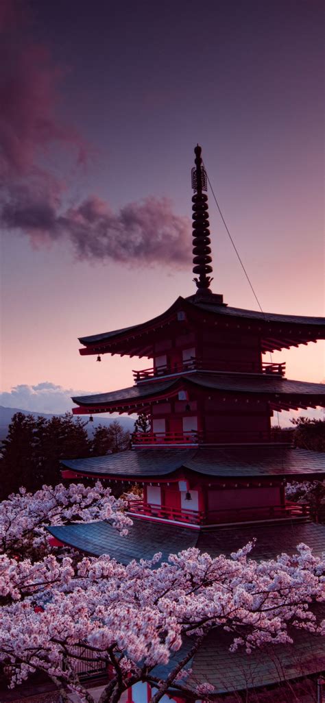 1125x2436 1125x2436 Churei Tower Mount Fuji In Japan 8k Iphone Xiphone