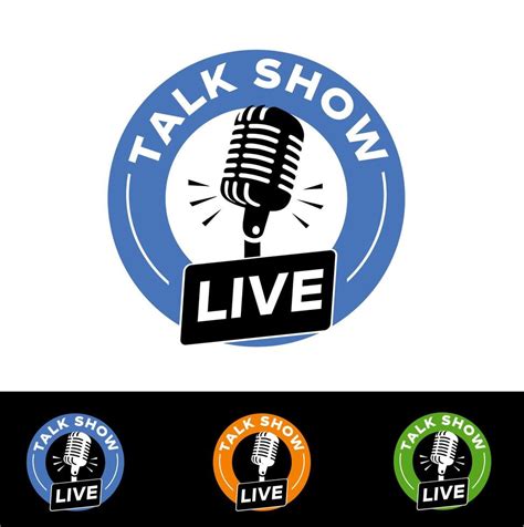 Live Talk Show Logo Design Template Live Radio Logo Design Live