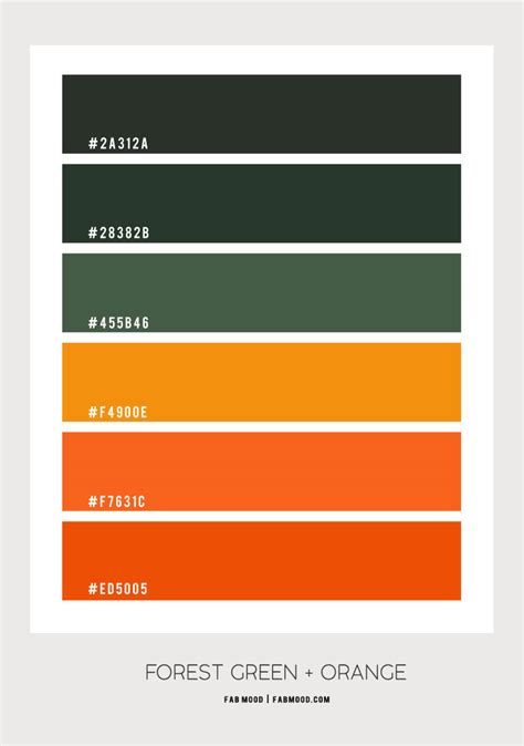 Forest Green And Burnt Orange Color Scheme Color Palette 77 1 Fab
