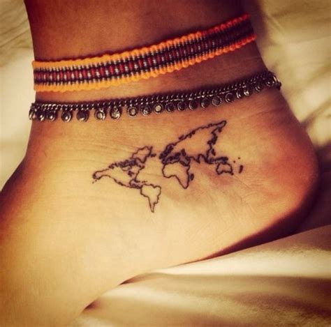 World Map Tattoo Designs Ideas And Meaning Tattoos For You