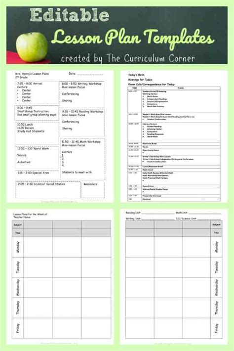 Lesson Plan Template Free Printable Templates Can Be Printed As Is Or