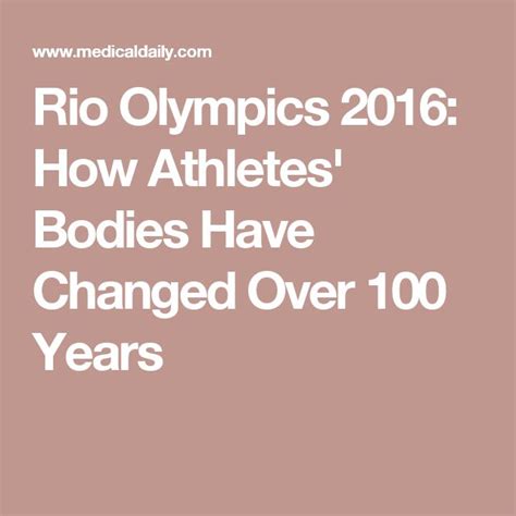 Rio Olympics 2016 How Athletes Bodies Have Changed Over 100 Years