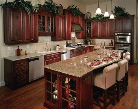 Lovely Farmhouse Kitchen Cherry Cabinets The Most Elegant As Well As