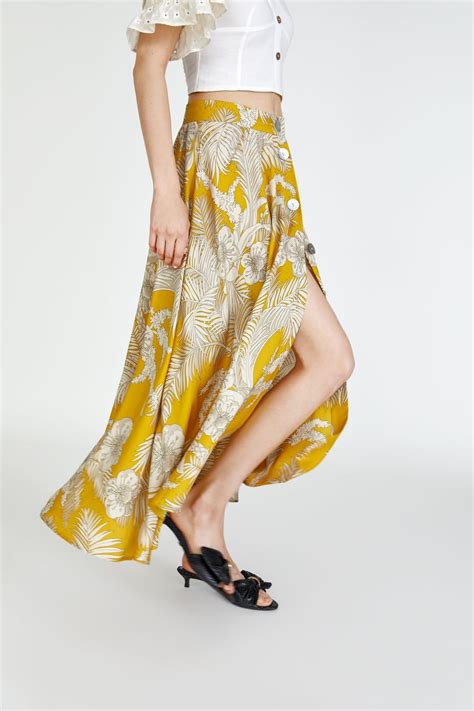 Falda Estampado Floral Ver Todo Faldas Mujer Zara Panamá Faldas