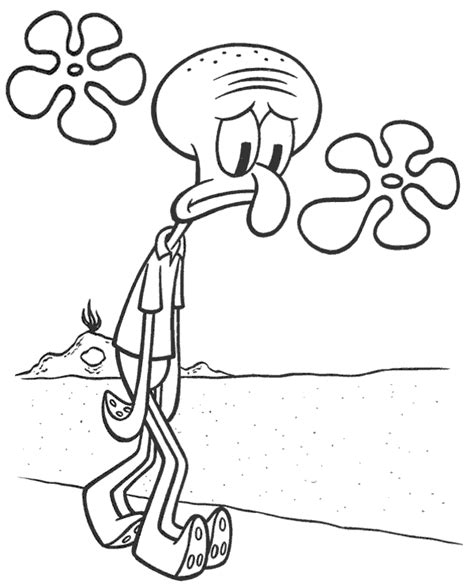 Let's paint squidward painting coloring page do you like spongebob coloring pages? Squidward Tentacles printable coloring book ...