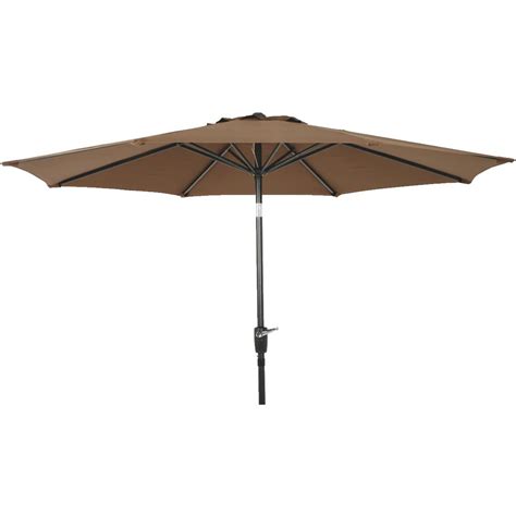 Outdoor Expressions 9 Ft Aluminum Tiltcrank Brown Patio Umbrella