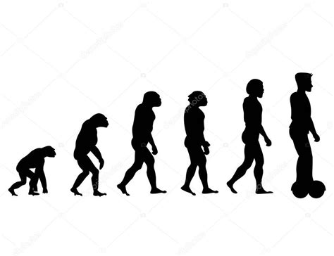 Evolution theory from monkey to man on Scooter — Stock ...