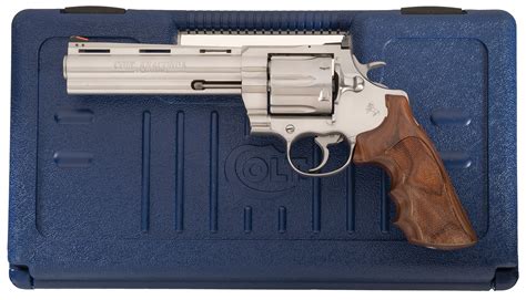 Stainless Steel Colt Anaconda Double Action Revolver With Case Rock