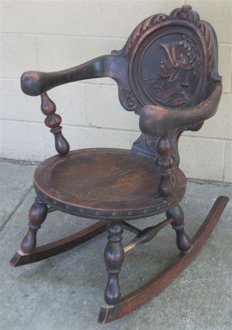 Many products are sold as antiques but are actually imitations. The Craftsman: Rocking Chair with Carved Back Panel
