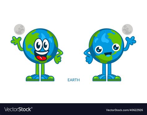 Cute Happy Smiling Globe World Earth Cartoon Vector Image