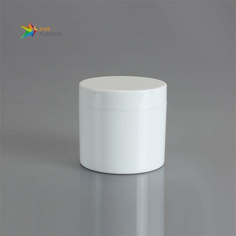 100g White Ps Plastic Double Wall Jar With White Lid Cosmetic Cream Storage Container Vivo