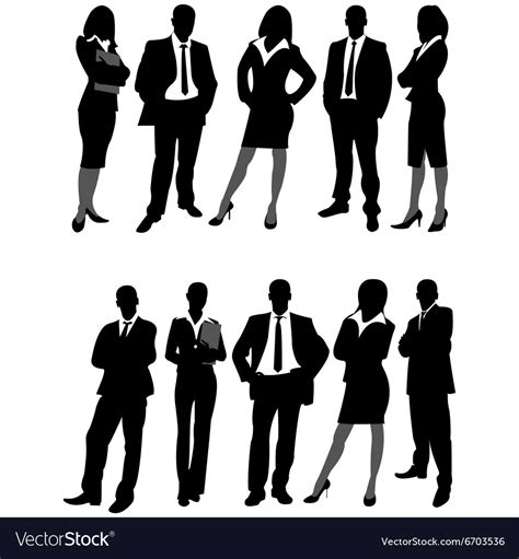 Silhouettes Of Business People Royalty Free Vector Image