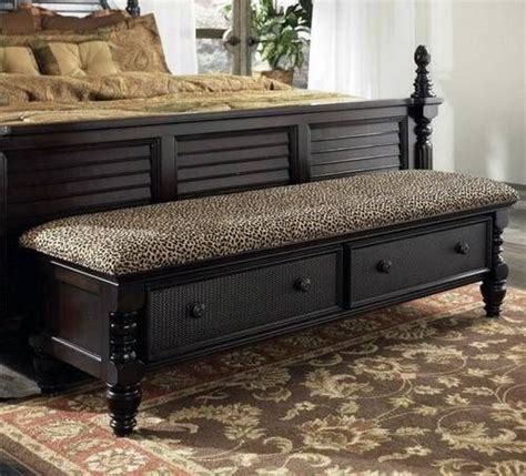 This luxurious accent is upholstered in the gold and black end of bed bench: Home Design and Interior Design Gallery of Black Bedroom ...