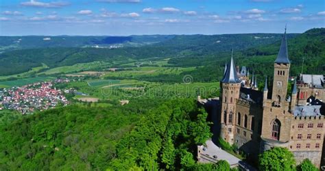 Aerial View Of Famous Hohenzollern Castle Stock Video Video Of Burg