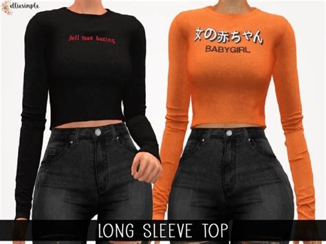 Elliesimple X Slay Classy Long Sleeve Top The Sims 4 Download