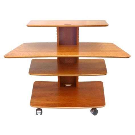 Vintage Adjustable Rolling Table Or Workstation By Aksel Kjersgaard For