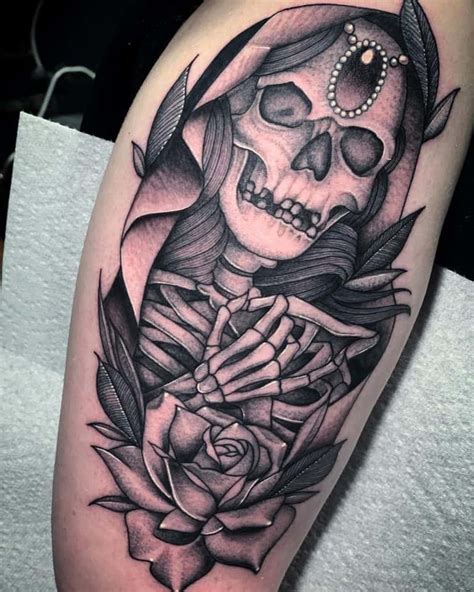 Las 61 Mejores Ideas De Tatuajes De La Santa Muerte Best Mystic Zone