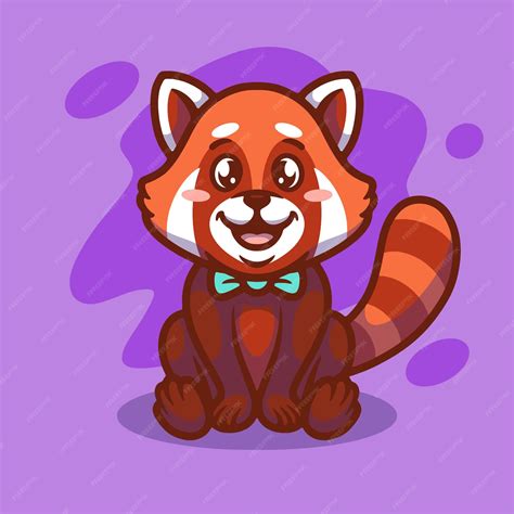 Premium Vector Cute Red Panda Mascot Illustration Design