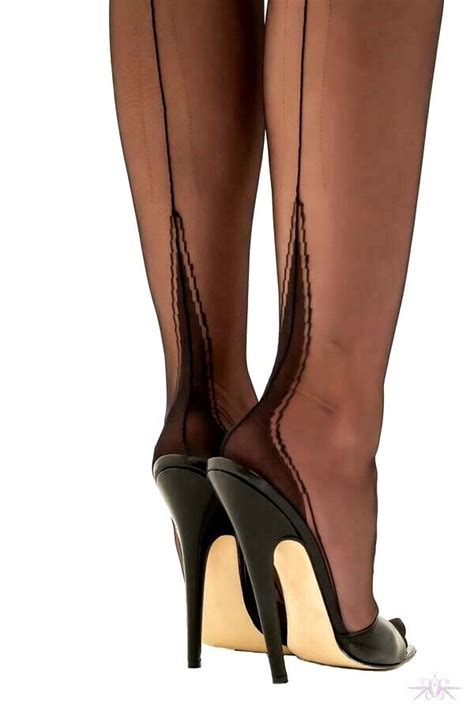 NEW GIO BLACK HARMONY POINT FF Fully Fashioned Seamed Stockings 8 5 XS