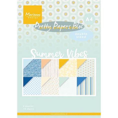 Marianne Design A4 Double Sided Papers 16pcs Summer Vibes Pk9179