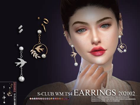 The Sims Resource S Club Ts4 Wm Earrings 202002