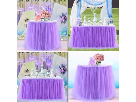 Suppromo 6ft Purple Table Skirt Tulle Table Cloth Tutu Table Etsy