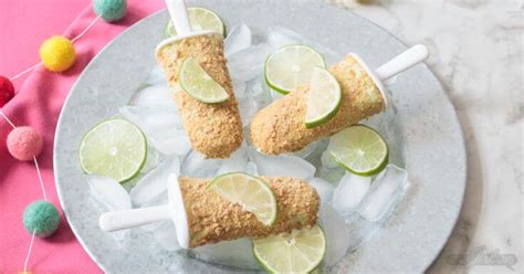 Boozy Margarita Popsicles Made With Lime Sherbet Tequila And Frozen
