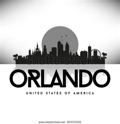 Orlando Florida Black Skyline Silhouette Vector Stock Vector Royalty