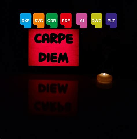 Carpe Diem Light Lamp Valentines Decor Carpe Diem Decor Laser Cut Files