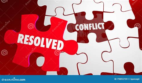 Conflict Resolved Fight Resolution Puzzle Piece Stock Illustration