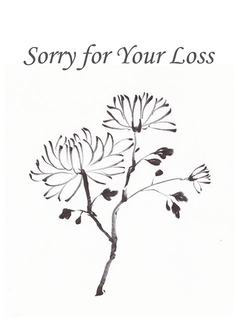 Sorry For Your Loss Card Sympathy Card Hand Drawing Etsy Uk
