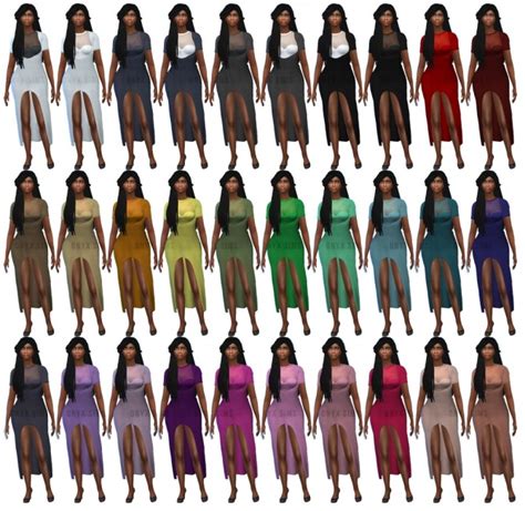 Lynxsimzs High Low Cut Dress Recolors At Onyx Sims Sims 4 Updates