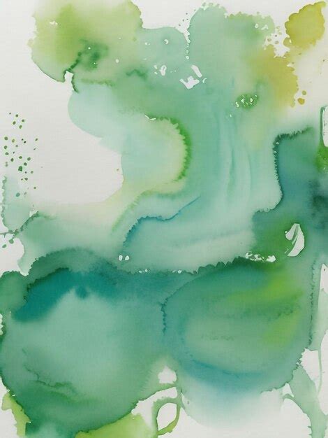 Premium Ai Image Emerald Oasis Serenity Abstract Watercolor