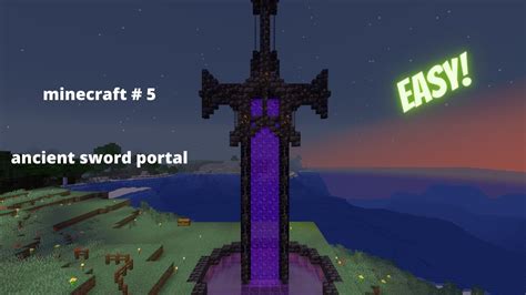Minecraft 5 How To Build An Ancient Sword Nether Portal ماين كرافت